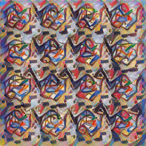 A self-organizing map stylized like a Kandinski picture.
